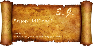 Styop József névjegykártya