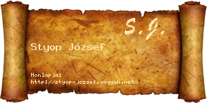 Styop József névjegykártya